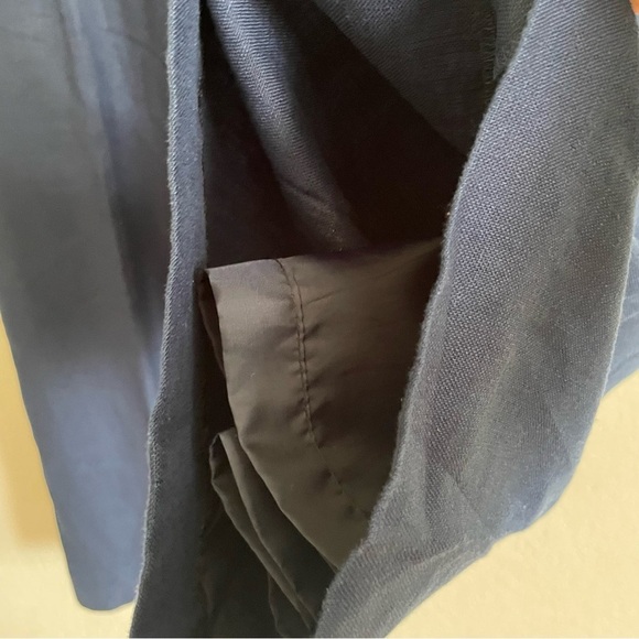 American Living woman’s linen nautical pants size 6 marine wide leg ankle pant - Picture 5 of 10